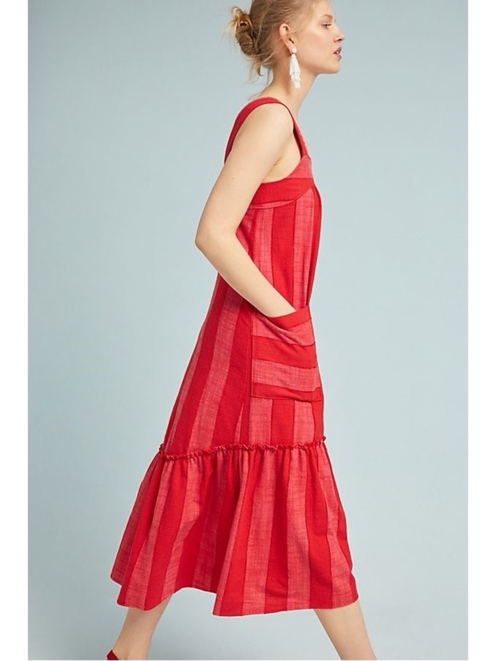 Maeve Coral Red Striped Sundress Summer Travel Amalfi Vacay